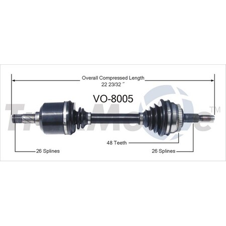Surtrack Axle Cv Axle Shaft, Vo-8005 VO-8005